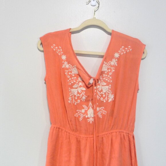 RAMPAGE ROMPER CORAL SIZE SMALL EMBROIDERED - Picture 2 of 11